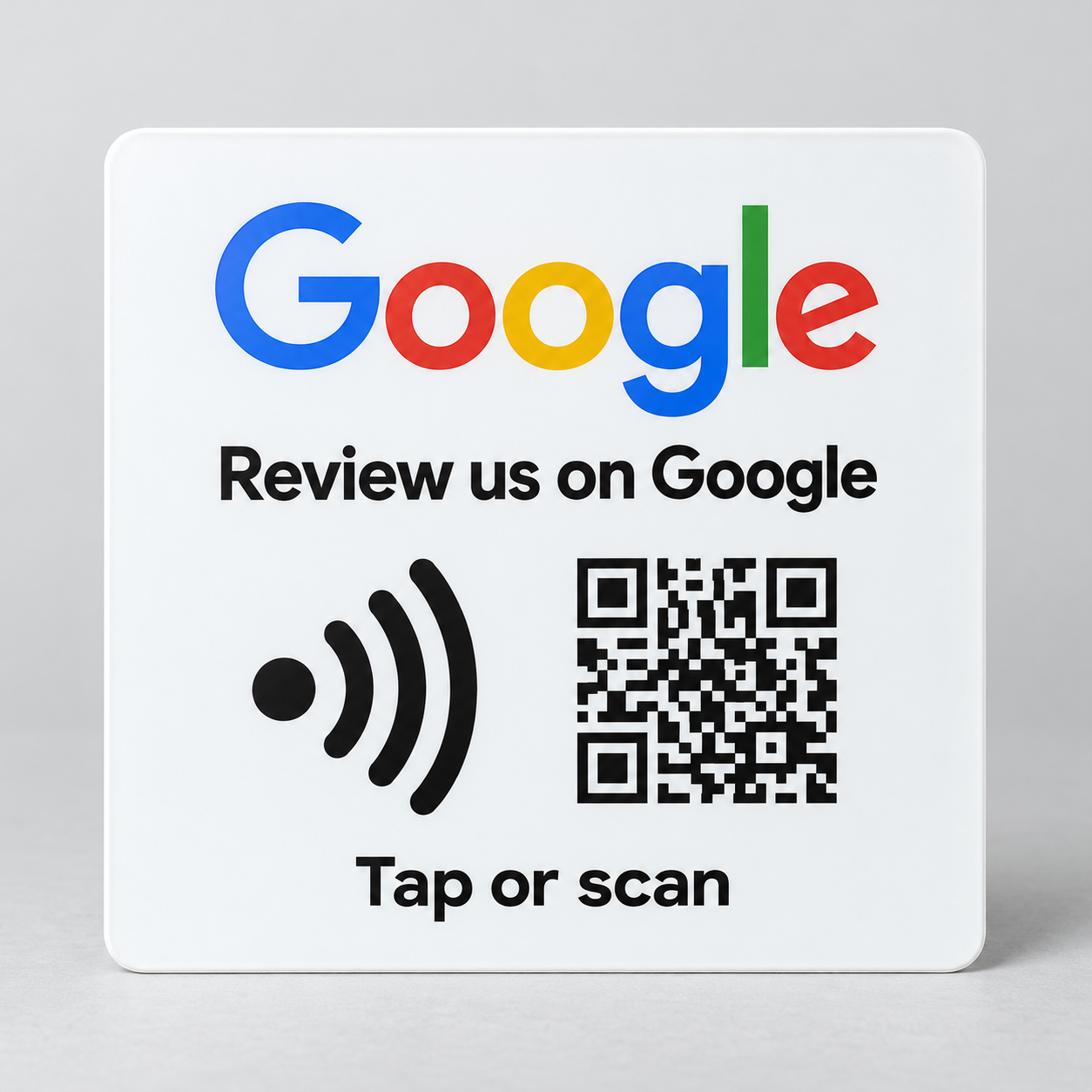 Google NFC + QR review card