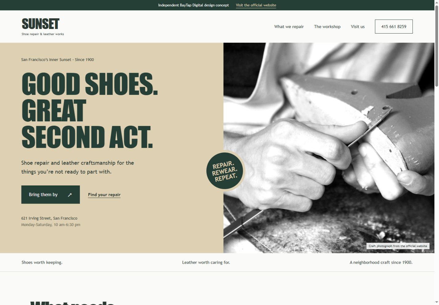 BayTap Concept — redesigned website concept